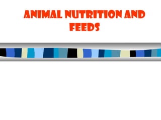 Animal Nutrition and
Feeds
 
