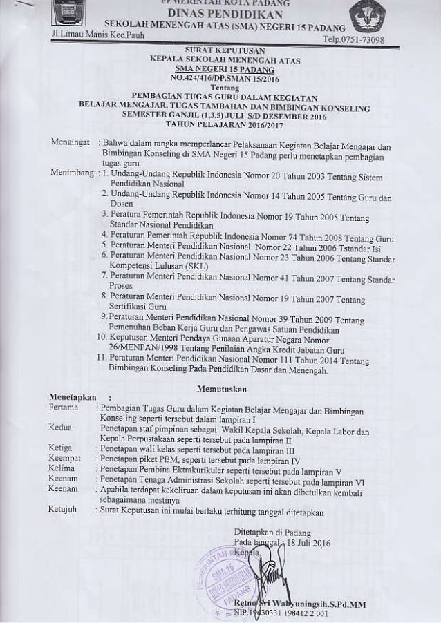 Contoh Surat Penugasan Guru - Aneka Macam Contoh