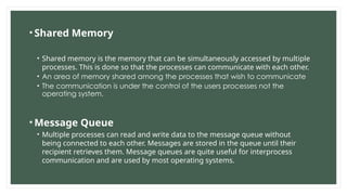 operating systems about interprocess communication | PPTX