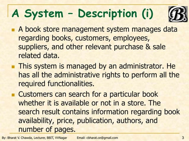 Book Store Management System - Database Design - 2021 | PPTX