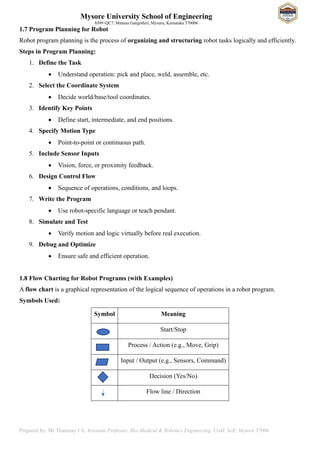 21BR54 MODULE 01 Robot Programming Notes | PDF