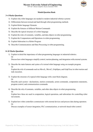 21BR54 MODULE 03 Robot Programming Notes | PDF