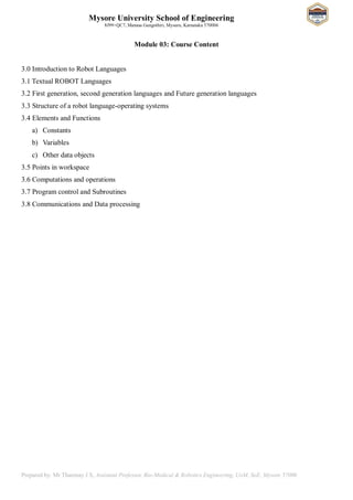 21BR54 MODULE 03 Robot Programming Notes | PDF