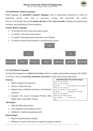 21BR54 MODULE 03 Robot Programming Notes | PDF