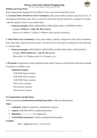 21BR54 MODULE 03 Robot Programming Notes | PDF