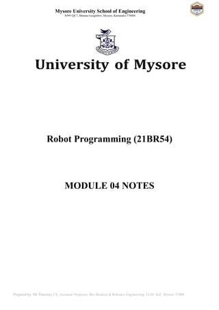 21BR54 MODULE 04 Robot Programming Notes | PDF