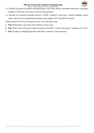 21BR54 MODULE 04 Robot Programming Notes | PDF