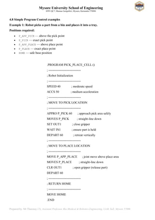 21BR54 MODULE 04 Robot Programming Notes | PDF