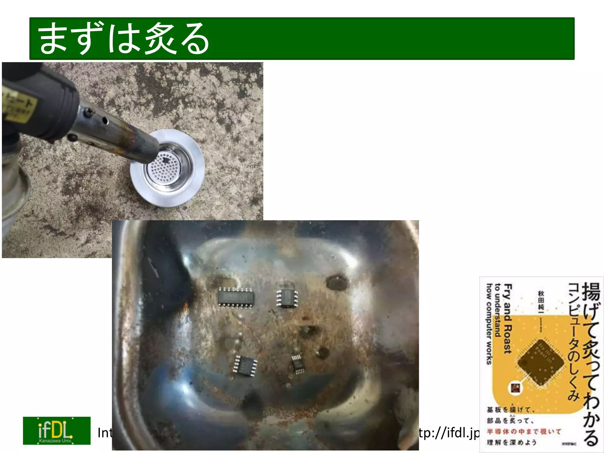 2022/4/6 Interface Device Laboratory, Kanazawa University http://ifdl.jp/
まずは炙る
 