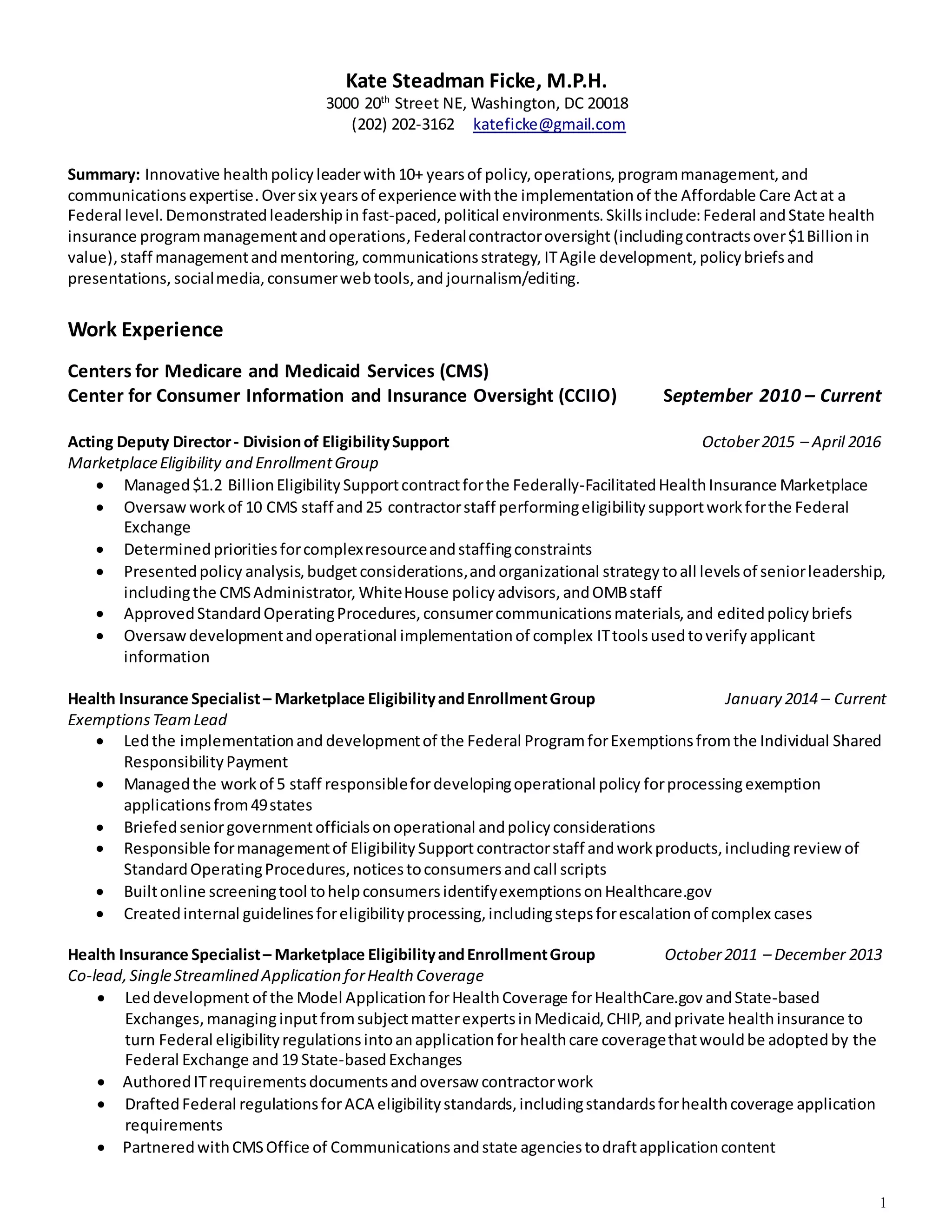 Kate Steadman Ficke Resume 1 30 17 - Kate Steadman Ficke Resume 1 30 17 1 2048 