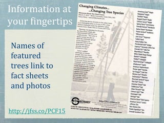 Information at
your fingertips
http://jfss.co/PCF15
Names of
featured
trees link to
fact sheets
and photos
 