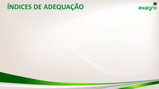 ÍNDICES DE ADEQUAÇÃO
 