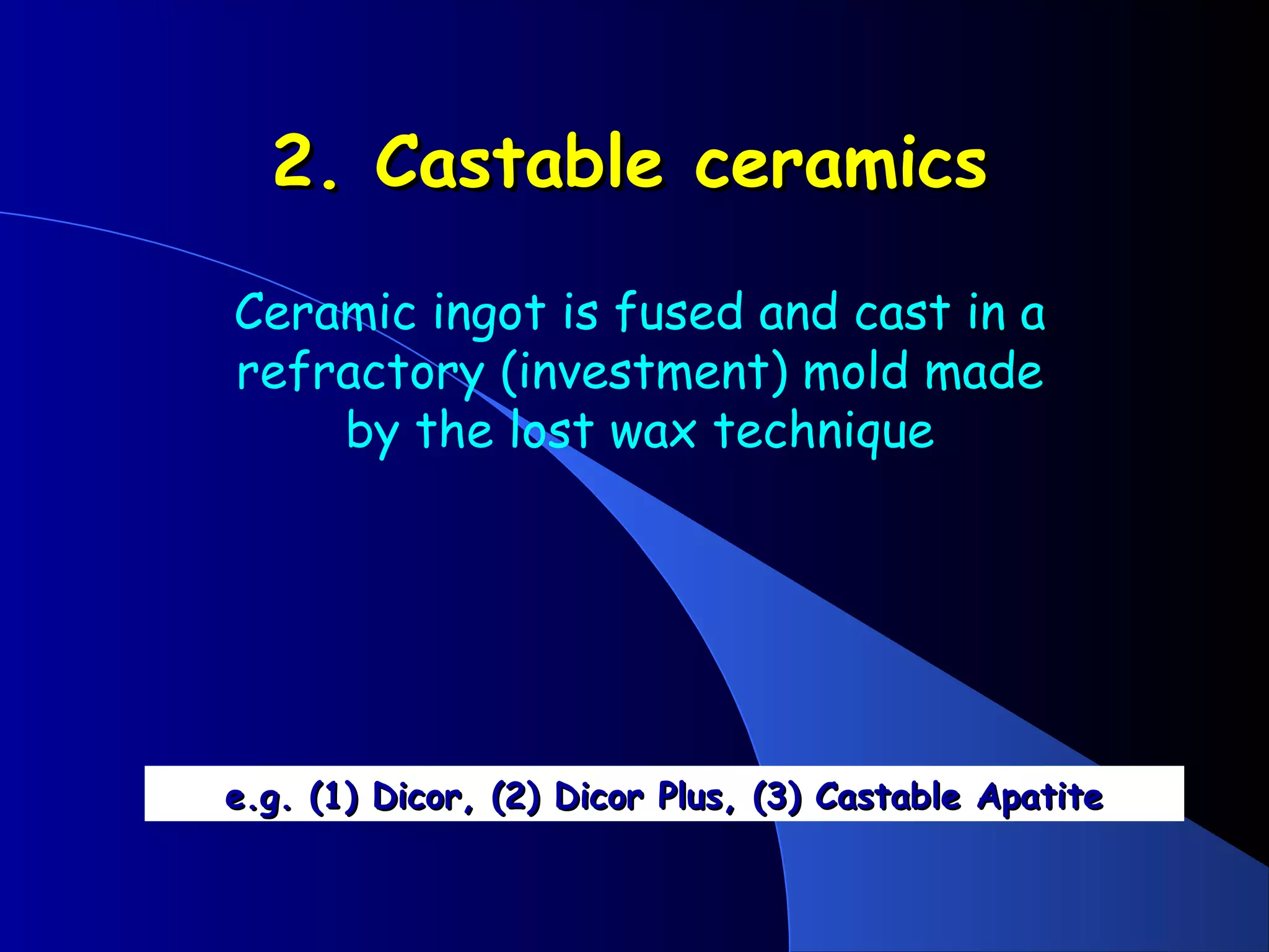 DENTAL CERAMICS Dental Porcelain All-CERAMIC RESTORATIONS dental ...