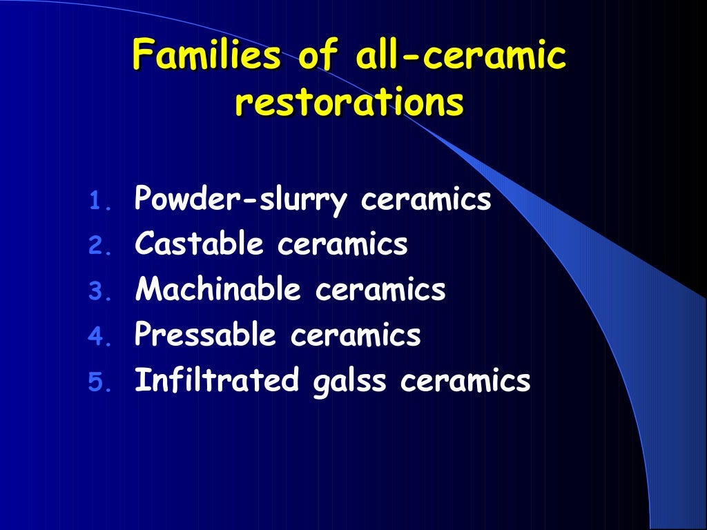 DENTAL CERAMICS Dental Porcelain AllCERAMIC RESTORATIONS dental mate…