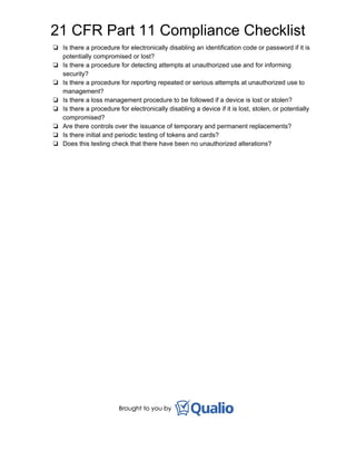 21 Cfr Part 111 Audit Checklist – GGZDBG