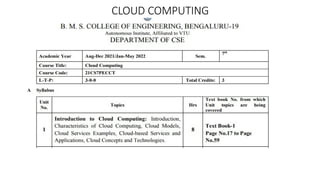 Cloud computing models and basics and deployment | PPTX