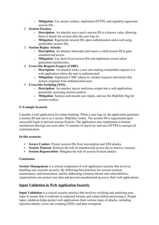 Testing For Session Fixation Examples 21CSB02T UNIT 1 NOTES. FOR WEB APPLICATION SECURITY VERTICAL COURSES | DOCX