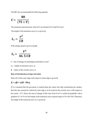 Irc Equation Transportation Engineering -21CV52- Module 2 | PDF