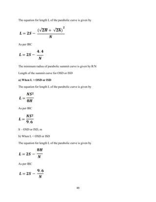 Irc Equation Transportation Engineering -21CV52- Module 2 | PDF