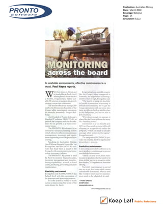 Publication: Australian Mining
Date: March 2010
Coverage: National
Page: 14
Circulation: 9,222
 
