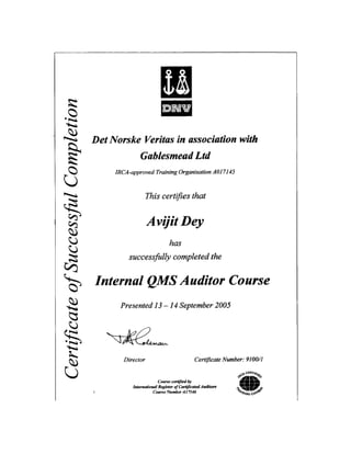 Q 2. Internal QMS Auditor