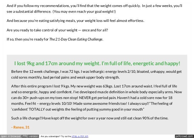 30 day weightloss challenge meal plan