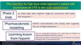 High Intitial Optimizing High-Dose Initial Regimens for Acute Venous Thromboembolism ...