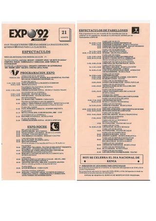 Programa del 21 de agosto de EXPO 92