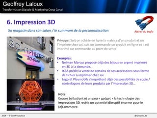 2014 – © Geoffrey Laloux @Synaptic_be
6. Impression 3D
Geoffrey Laloux
Transformation Digitale & Marketing Cross Canal
Pri...