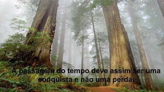 A passagem do tempo deve assim ser uma
conquista e não uma perda.
 