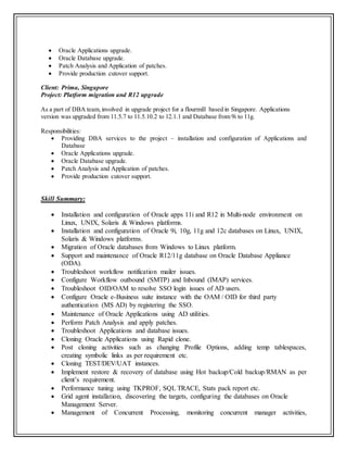 Updated resume(Senior Oracle Applications DBA) | PDF