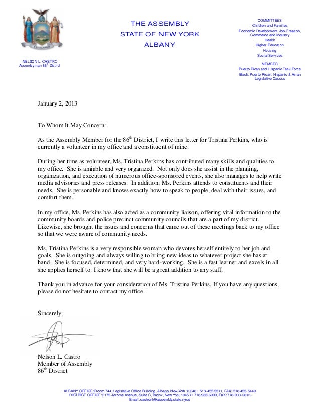 recommendation letter header