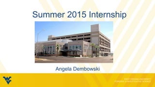 Summer 2015 Internship
Angela Dembowski
 