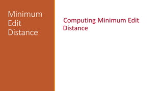 Minimum
Edit
Distance
Computing Minimum Edit
Distance
 