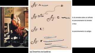 A CIÊNCIA DA
MICROBIOLOGIA
 1665, Robert Hooke – Teoria Celular
 Todas as coisas vivas são compostas por células
 1673-1723, Anton Van Leeuwenhoek – Observação de “Animálculos”
 Desenhos de “animálculos” visto em água da chuva, fezes e raspa de dente
 