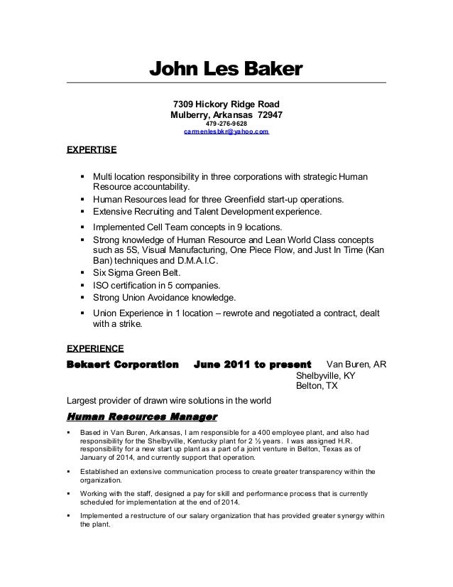 Hr manager resume