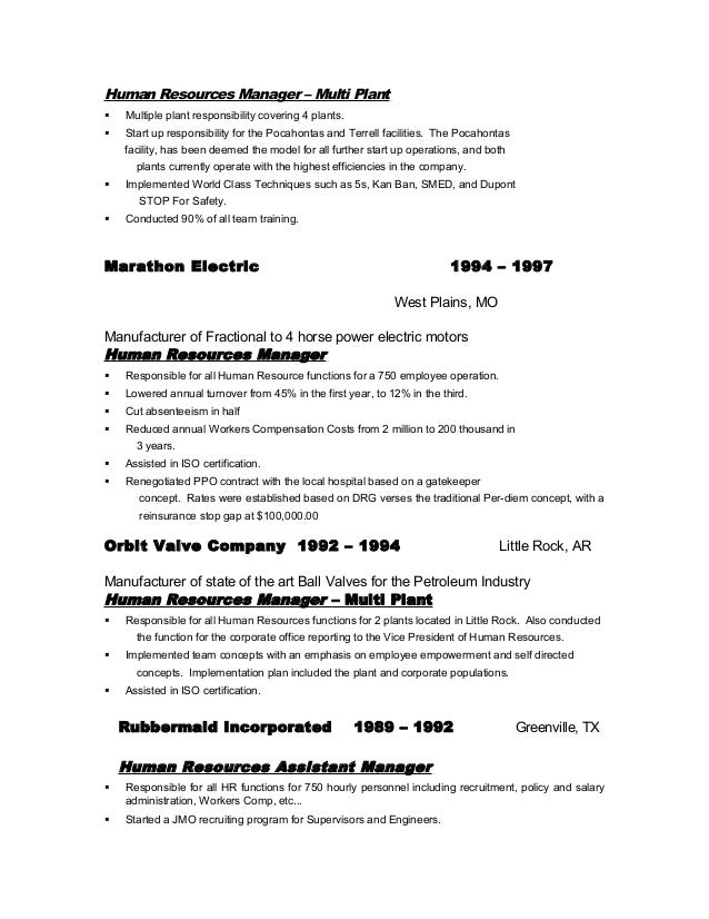 resume for human resource