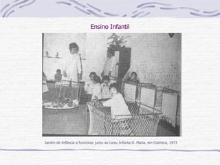 Ensino Infantil Jardim de Infância a funcionar junto ao Liceu Infanta D. Maria, em Coimbra, 1973 