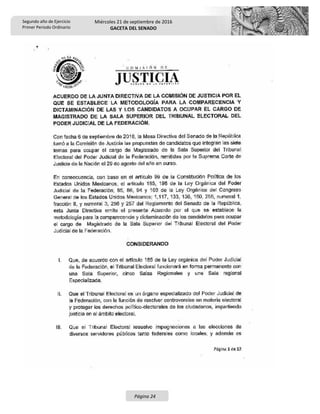 Segundo año de Ejercicio
Primer Periodo Ordinario
Miércoles 21 de septiembre de 2016
GACETA DEL SENADO
Página 24
 