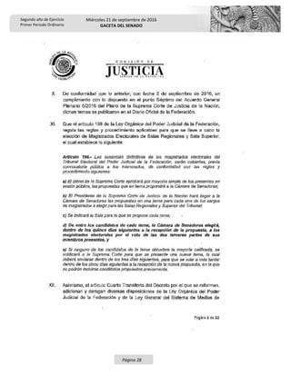 Segundo año de Ejercicio
Primer Periodo Ordinario
Miércoles 21 de septiembre de 2016
GACETA DEL SENADO
Página 28
 