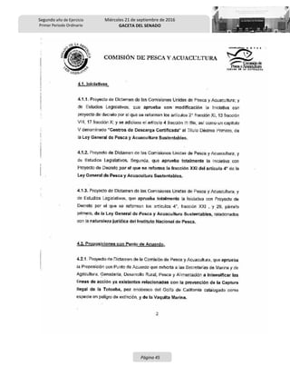 Segundo año de Ejercicio
Primer Periodo Ordinario
Miércoles 21 de septiembre de 2016
GACETA DEL SENADO
Página 45
 