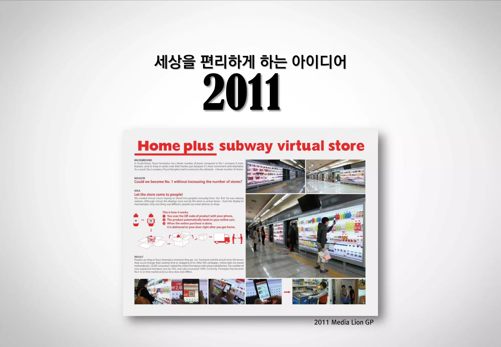 세상을 편리하게 하는 아이디어

2011

2011 Media Lion GP

 