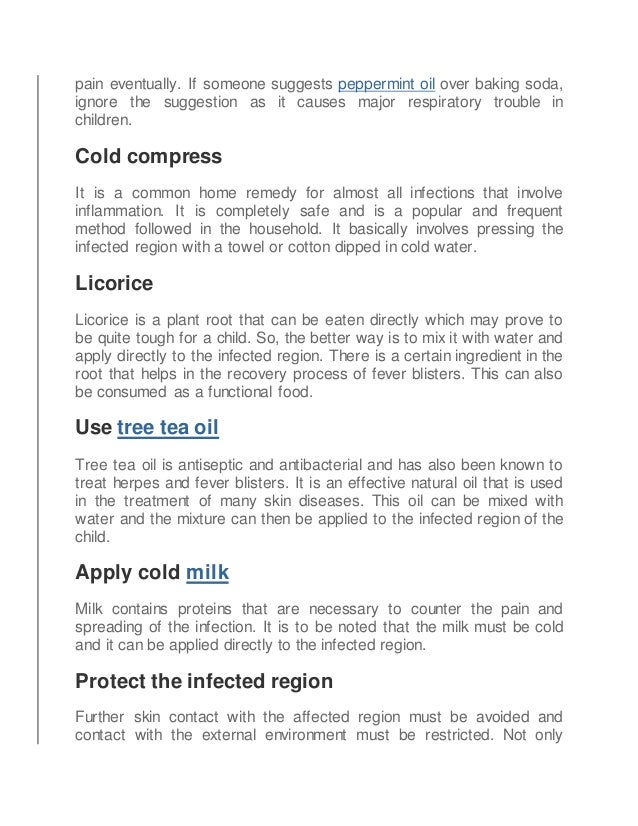 21 home remedies for treating fever blisters in children