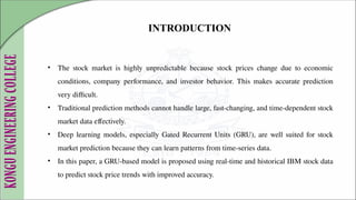 Stock Market Prediction using Deep Learning Technique | PPTX