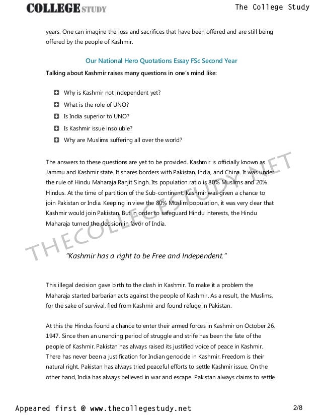 21 Kashmir Conflict Long And Short Essay The College Study
