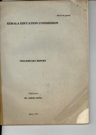Kerala Education Commission Preliminary Report