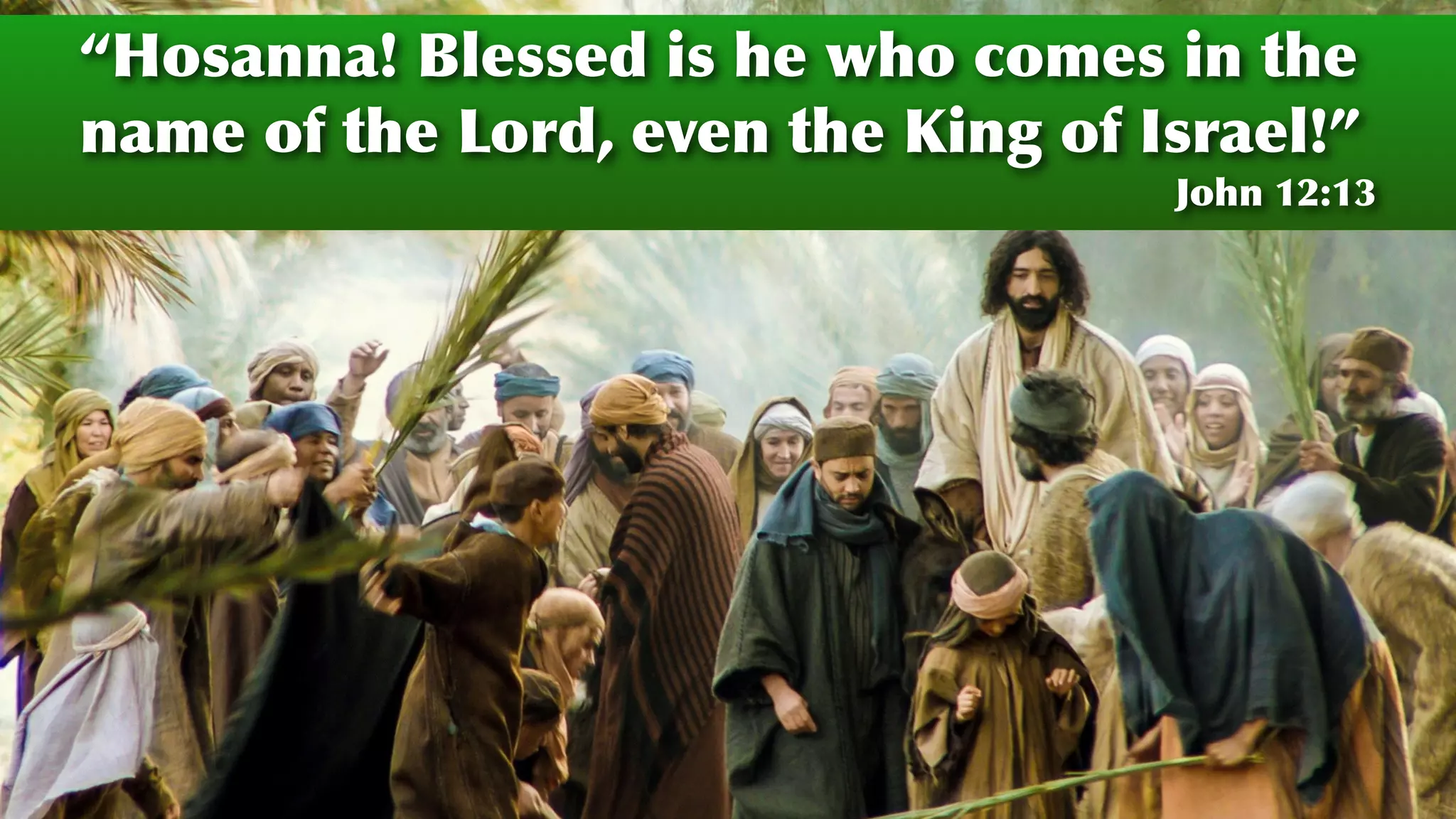 “Hosanna! Blessed is he who comes in the
name of the Lord, even the King of Israel!”
John 12:13
 
