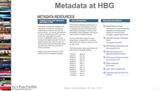 Metadata at HBG
Madans -- Maximizing Metadata -- BEA-- May 12, 2016 5
 