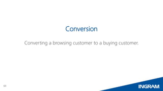 60
Conversion
Converting a browsing customer to a buying customer.
 