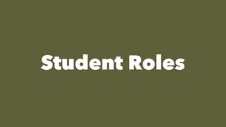 Student Roles
 